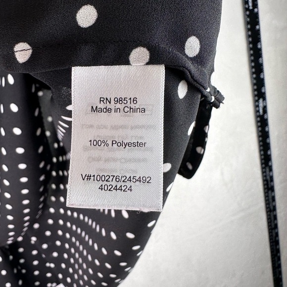 Black With White Polka Dots Sleeveless Cowl Neck Blouse Womens Size 2X - Picture 5 of 9